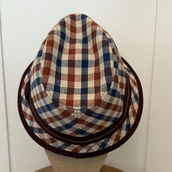 Grace Hats Plaid Bucket Hat with Brown Trim - Picture 3 of 9